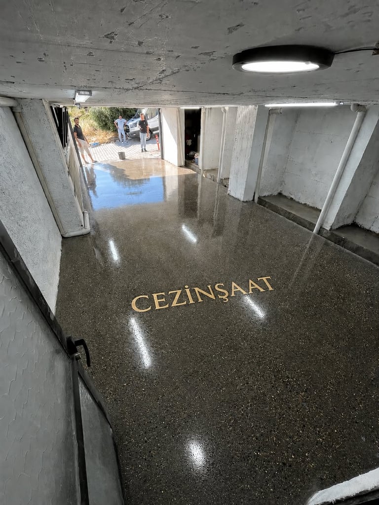 Cez İnşaat beton parlatma ve cila uygulanmış son hali